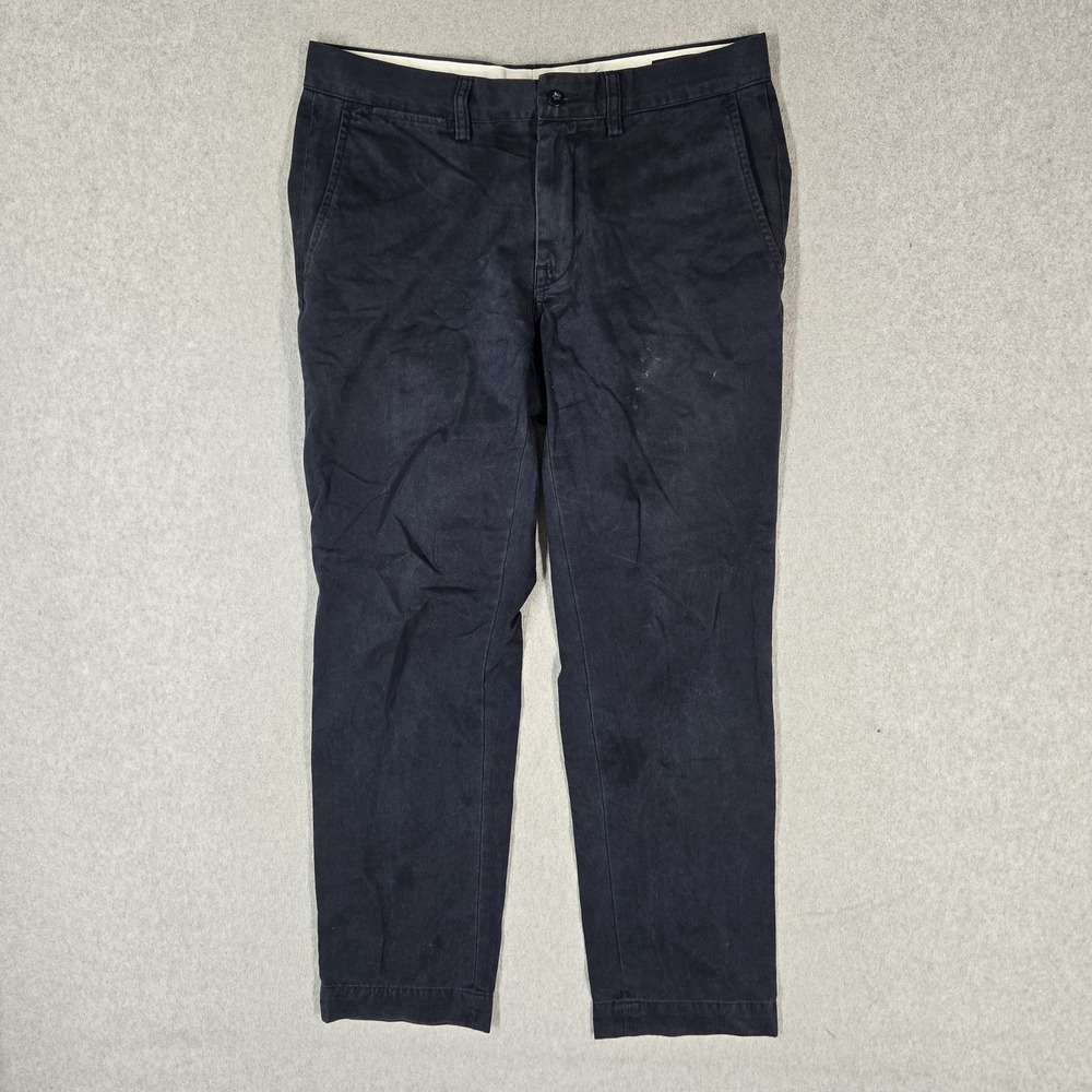 Polo Ralph Lauren Men Pants 32/30 Navy Chino Twill Slim 28" Inseam Logo Fit READ